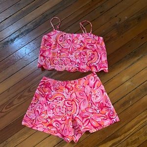 Lilly Pulitzer set size 0 🌺 pink orange 🏝